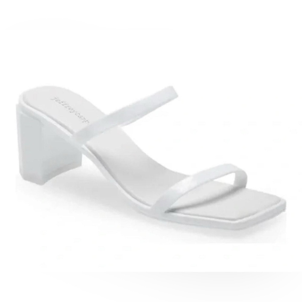 JeffreyCampbell Elegant White Chunky Block Heel Sandals.  Size-9